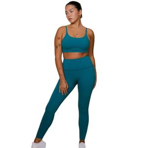 Venta al por mayor de alta calidad 2 uds mujeres Yoga conjunto ropa deportiva ropa de entrenamiento gimnasio Fitness conjuntos Leggings para adultos - Product Image 5