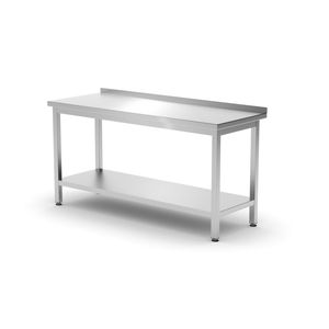 Tavolo a Parete Profilato con Ripiano 1600x600x(H)850 mm Profondità 600 mm HENDI Profi Line per Organizzazione Cucina - Product Image 1