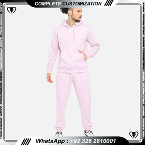 Chándal de talla grande con logotipo personalizado para hombre, chándal transpirable de algodón 100% de Color sólido para hombre a la venta - Product Image 4