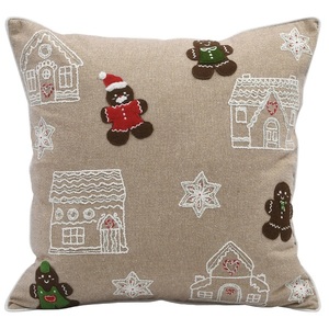 Fundas de cojines de colección de Navidad de tela Premium, apliques bordados con cuentas, tejido, tacto decorativo festivo ecológico - Product Image 2