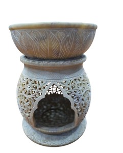 Handmade Soapstone <b>Oil</b> Burner Aroma <b>Diffuser</b> | Natural Stone <b>Essential</b> <b>Oil</b> Burner for Home Fragrance, Spa & Meditation Use - Product Image 1