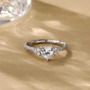 Jeulia Custom Twisted Heart Engagement <b>Ring</b> with Side Diamond - Product Image 4