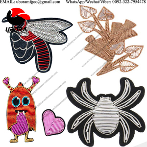 Bijoux de broderie faits à la main insigne de cuivre indien broche de dessin animé d'avion rose broderie de fil de lingot fournisseur personnalisé de haute - Product Image 6