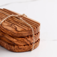 ArtisRaw Porte-savon/Plateau en bois moderne fait main et portable – Écologique en bois d'olivier avec finition chromée intégrée pour salle de bain