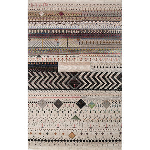 Freedom Manchaha Ivory Hand Knotted <b>Wool</b> & Bamboo Silk Rug Geometric Pattern for Home Use-Les-8343 - Product Image 4