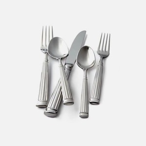 Juego de 5 cubiertos de acero inoxidable con mango de diseño estándar, cuchara, tenedor, utilizado en la cocina, mesa, Hogar, juegos de cubiertos chapados en plata - Product Image 1