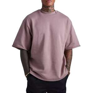 T-shirt surdimensionné pour hommes, logo uni personnalisé de grande taille, t-shirt de haute qualité pour hommes, vente en gros 2026 - Product Image 1