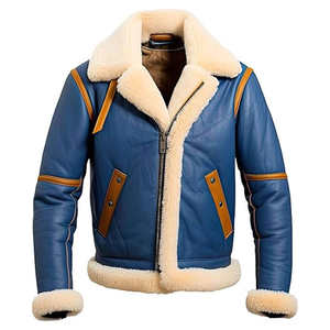 Veste en cuir personnalisée Fax Fur pour hommes, vente en gros de vestes d'hiver personnalisées de haute qualité pour hommes - Product Image 3