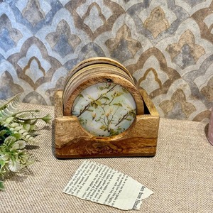 Dessous de verre en bois de manguier sous-verres en noyer faizacraft - Product Image 2