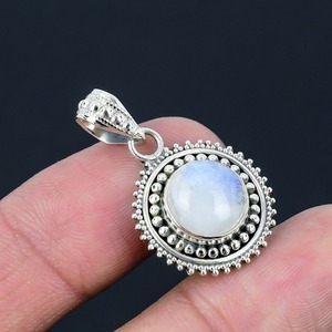 Boho Style 925 Sterling Silver <b>Moonstone</b> <b>Pendant</b> Handmade Rhodium & Gold Plated Jewelry for Women Wedding Gift - Product Image 5
