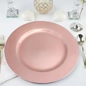 Plaque de chargeur en métal or rose écologique pour la cuisine à domicile Décoration élégante d'événement de mariage pour l'hôtel - Product Image 2