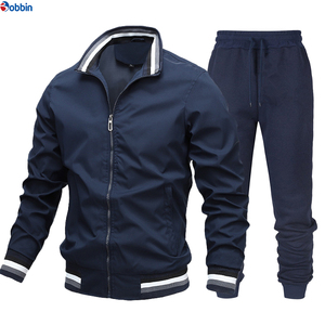 BOBBIN INDUSTRIES Survêtement unisexe personnalisé avec logo, col montant, style varsity, 2 en 1, jogging, polyester/coton, fermeture éclair intégrale, taille élastique, décontracté - Product Image 3