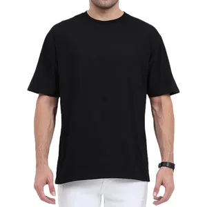 Camiseta granate de talla grande para hombre 220 GSM 100% algodón secado rápido largo y ajustado con cuello redondo Camiseta de gran tamaño - Product Image 6
