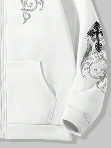 Sudadera con capucha estampada personalizada para hombre estilo cremallera con cremallera sudadera de lana de algodón 100% para comodidad de invierno - Product Image 6