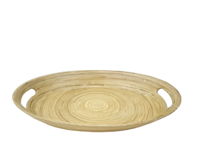 Grossiste Plateau de service en bambou filé durable de haute qualité écologique avec poignée pour assiette de fruits et décoration intérieure - Product Image 4