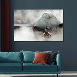 Impresión artística en lienzo de un elegante avión de combate, decoración moderna para pared, regalo personalizado, 1P: presentado en lienzo tipo galería - Product Image 1