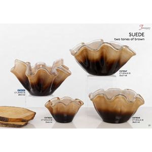 Ammaro-centro de mesa italiano de alta calidad, centro de mesa de dos tonos marrones, decoración del hogar en vidrio - Product Image 5