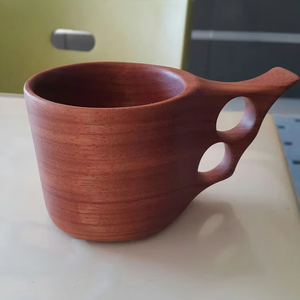 Tasse à thé en bois naturel faite à la main en bois pour vin café eau boissons chaudes et froides tasse à boire, tasse à thé en bois de style japonais - Product Image 1
