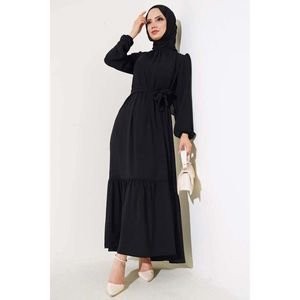 Vestido Aerobin plisado negro con estampado regular talla S niño - Product Image 1