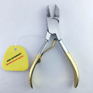 Coupe-ongles professionnel en acier inoxydable avec poignée recouverte de couleur or, lames concaves à ressort, outils de beauté pour manucure et pédicure - Product Image 3