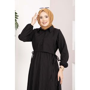 Ensemble deux pièces décontracté en tricot pour femme, robe rayée noire, boléro avec boutons décoratifs, shorts courts ou longs personnalisables pour l'été - Product Image 2