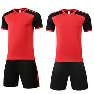 Cómodo Original de fábrica, barato, estampado personalizado, 100% poliéster, cuello en V, Unisex, conjunto de fútbol para adultos, transpirable, de secado rápido - Product Image 2