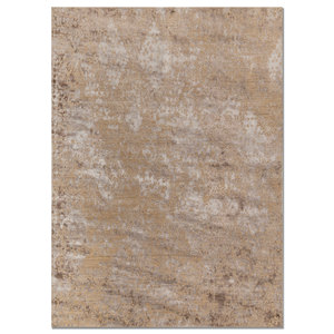 Alfombra Kavi Gris y Negra Anudada a Mano de Lana y Seda de Bambú con Patrón Abstracto para Sala de Estar o Pasillo, Tamaño 9x12 - Esk-662 - Product Image 1