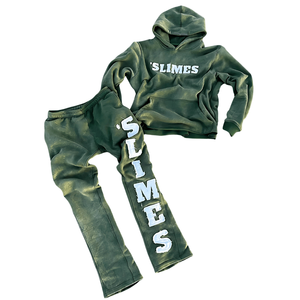 Conjunto de pantalones acampanados de alta calidad bordado desgastado última tendencia diseño transpirable de peso pesado chándales con logotipo personalizado - Product Image 6