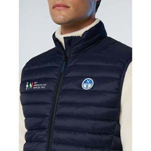 Gilet décontracté pour homme North Sails AC38 Zephyr, veste ultralégère en toile bleu marine, coupe-vent, avec broderies techniques, pour l'automne - Product Image 2