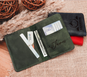 Cartera de cuero personalizada con grabado a medida, tarjetero hecho a mano en Turquía - Product Image 3