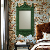 Cadre de miroir en bois massif avec un design 3D sculpté à la main pour les meubles de maison, la chambre à coucher, le salon, l'appartement