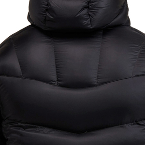 Veste matelassée d'hiver en toile 100% polyester imprimée personnalisée support imperméable capuche à glissière bidirectionnelle lavée à l'avant - Product Image 3