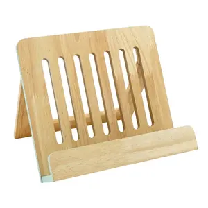 Thiết Kế Cổ Xách Tay Bookstand Ipad Người Giữ Cuốn Sách Nấu Ăn Giữ Tre Gỗ Bookends Cho Đọc Sách Công Thức Cuốn Sách Đứng Cho Bán - Product Image 1