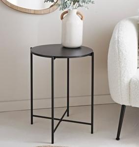 Traditional iron side <b>table</b> with a beautifully curved frame and intricate detailing complementing classic <b>vintage</b> decor - Product Image 4