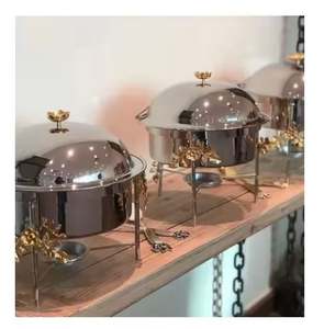 Chauffe-plat buffet en cuivre martelé de créateur pour occasions festives mariages hôtels restaurants fêtes - Product Image 6