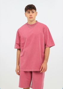 Camiseta de punto de diseñador de gran tamaño Unisex Vintage de peso pesado de 350gsm al por mayor, camiseta de estilo informal de algodón 100% para hombres - Product Image 2