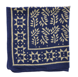 Customize Digital Print Blue 100% <b>Silk</b> <b>Square</b> Floral Bohemian Style Neck <b>Scarf</b> Hand Block Print Natural Soft Bandana - Product Image 5