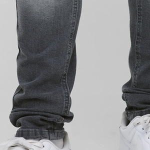 Jeans noirs pour hommes, coupe ample et large, effet délavé et usé, taille mi-haute, meilleur prix, faible MOQ - Product Image 6