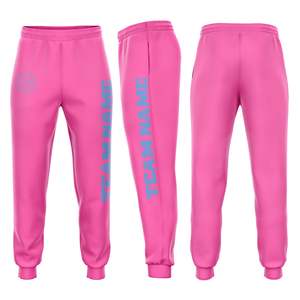 Joggers de forro polar Rosa personalizados de alta calidad para hombre, pantalones deportivos elásticos transpirables para hombre y mujer, novedad - Product Image 5
