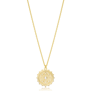 Delicate Medallion Eye Design <b>Necklace</b> Turkish Wholesale Handmade 925 Sterling Silver Jewelry - Product Image 1