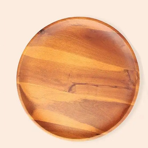 Ensemble de vaisselle en bois rond en gros |   Grand saladier et assiettes de service en bois |   Sculpté d'une seule pièce de bois - Product Image 3