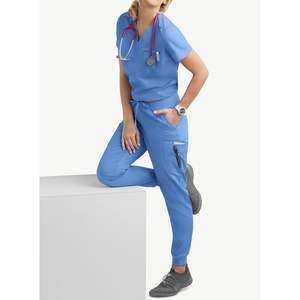 Export Grade Women's Scrubs Suits Reinforced Pockets V-neck Tops Joggers <b>Doctor</b> Nurse Hospital Customizable Wholesale Scrub <b>Sets</b> - Product Image 6
