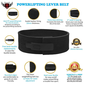 Powerlifting หนังวัวคุณภาพสูงกันลื่นน้ำหนักเบาอุปกรณ์ป้องกันการออกกำลังกายยกน้ำหนักยิมคันโยกใช้ได้ทั้งชายและหญิง - Product Image 6