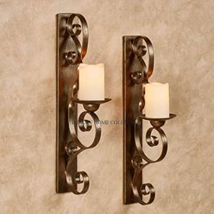 Gold Color Vintage Style Decorative Wall Scones and Lamps Handmade Attractive Stylist Designer Set of 2 Candle <b>Stick</b> Holder - Product Image 2