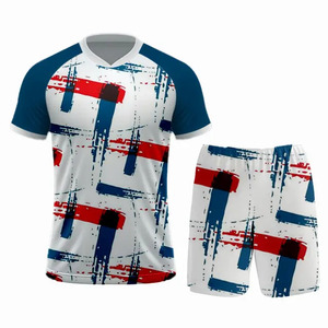 Ensemble de vêtements de sport de football pour hommes, nouveau design, tissu respirant, col en V, service OEM personnalisable pour adultes - Product Image 1