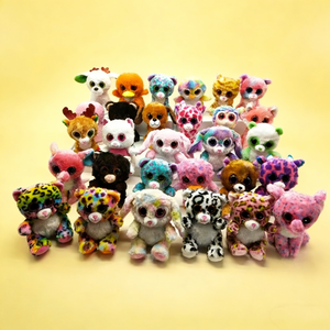 customized Colorful Faux Fur Plush Toys Cartoon Animal Key Chains Soft Stuffed Animals 3D Shape Collection - Product Image 2