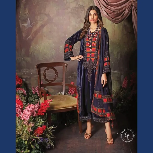 2024 Trends by Cp Pakistani Branded Dresses Charizma Signore Luxury Embroidered Velvet Suits 03 Pcs Unstitched Women Suits