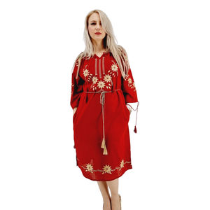 Vestido Midi de algodón para niña, ropa de fiesta bordada, largo, elegante, Primavera - Product Image 2