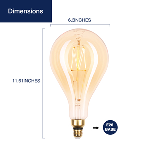 Ampoule LED <span class=keywords><strong>Edison</strong></span> en verre couleur ambre PS160 PS52 7W 2000K 600lm Ra82, prix d'usine, pour décoration vintage - Product Image 5