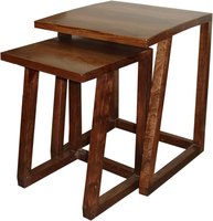 Ensemble de tables basses en bois design moderne fait à la main Inde pour la maison Chambre à coucher Cuisine Salon pour la maison indienne contemporaine